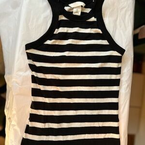 Black and White Striped Women's Tank Top